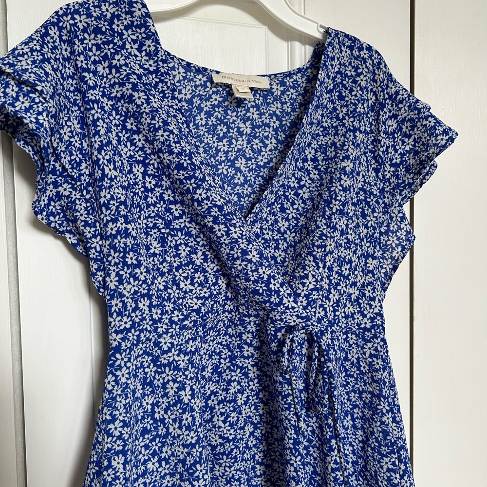 Blue Wrap Blouse